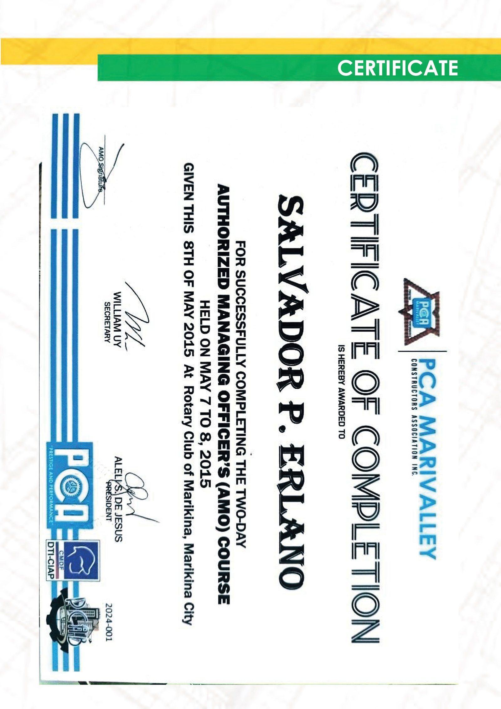 Certificate 1